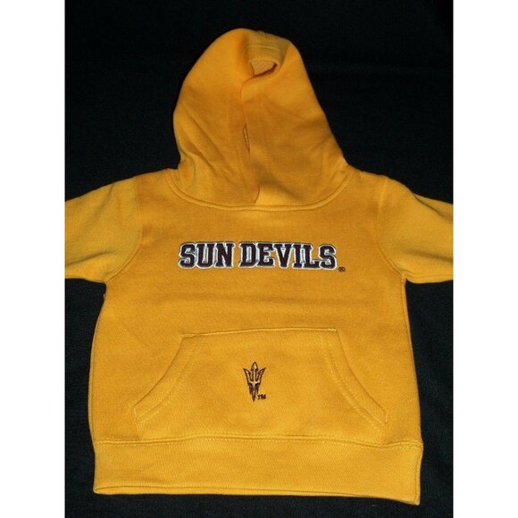 NCAA ASU Sun Devils Baby Hoodie Yellow Sweatshirt Pullover Arizona State 12 Mos - Picture 7 of 8